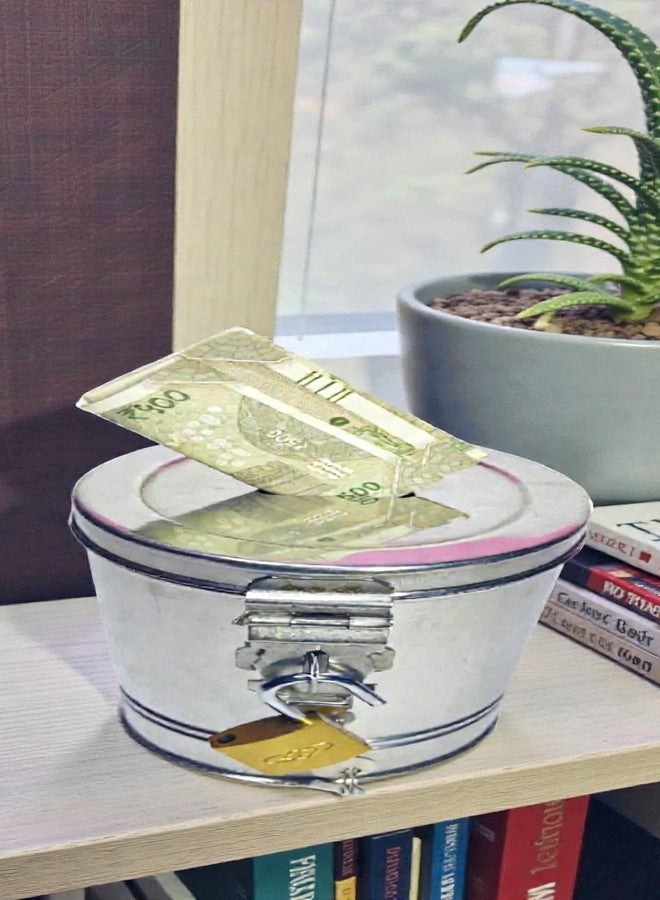 Standify® 1500ML Big Money Bank_A Stainless Steel Money Box Heavy Duty Bachat Gulak for Kids & Adults Unbreakable Piggy Bank. - Image 4